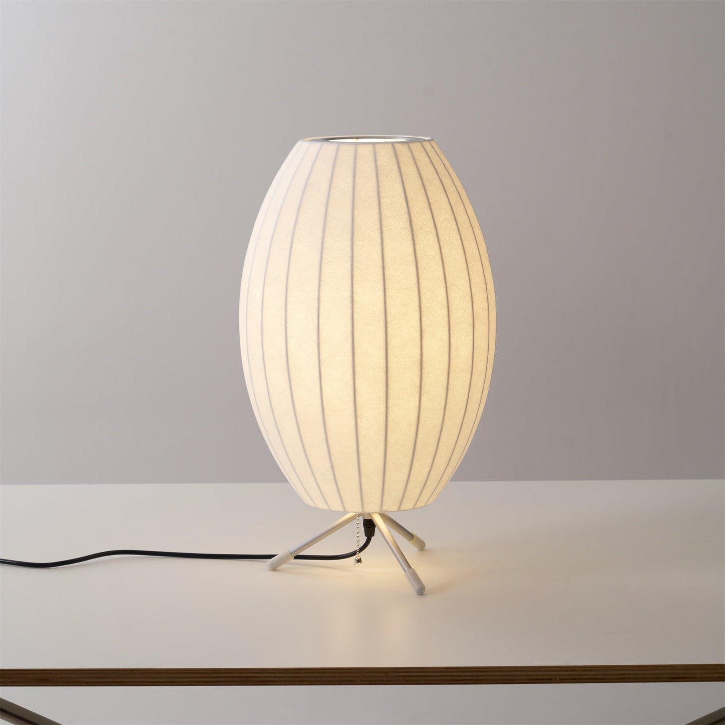 Nelson Tripod Table Lamp | Chrome & White | 4 Sizes Available