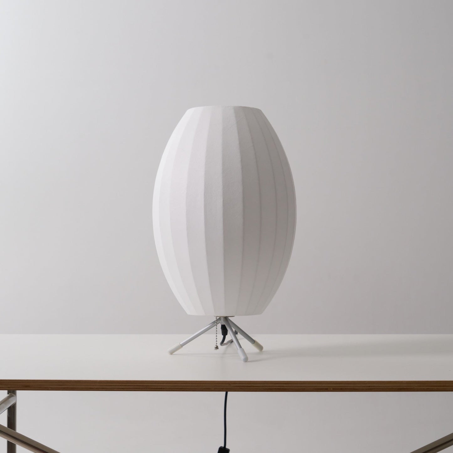 Nelson Tripod Table Lamp | Chrome & White | 4 Sizes Available