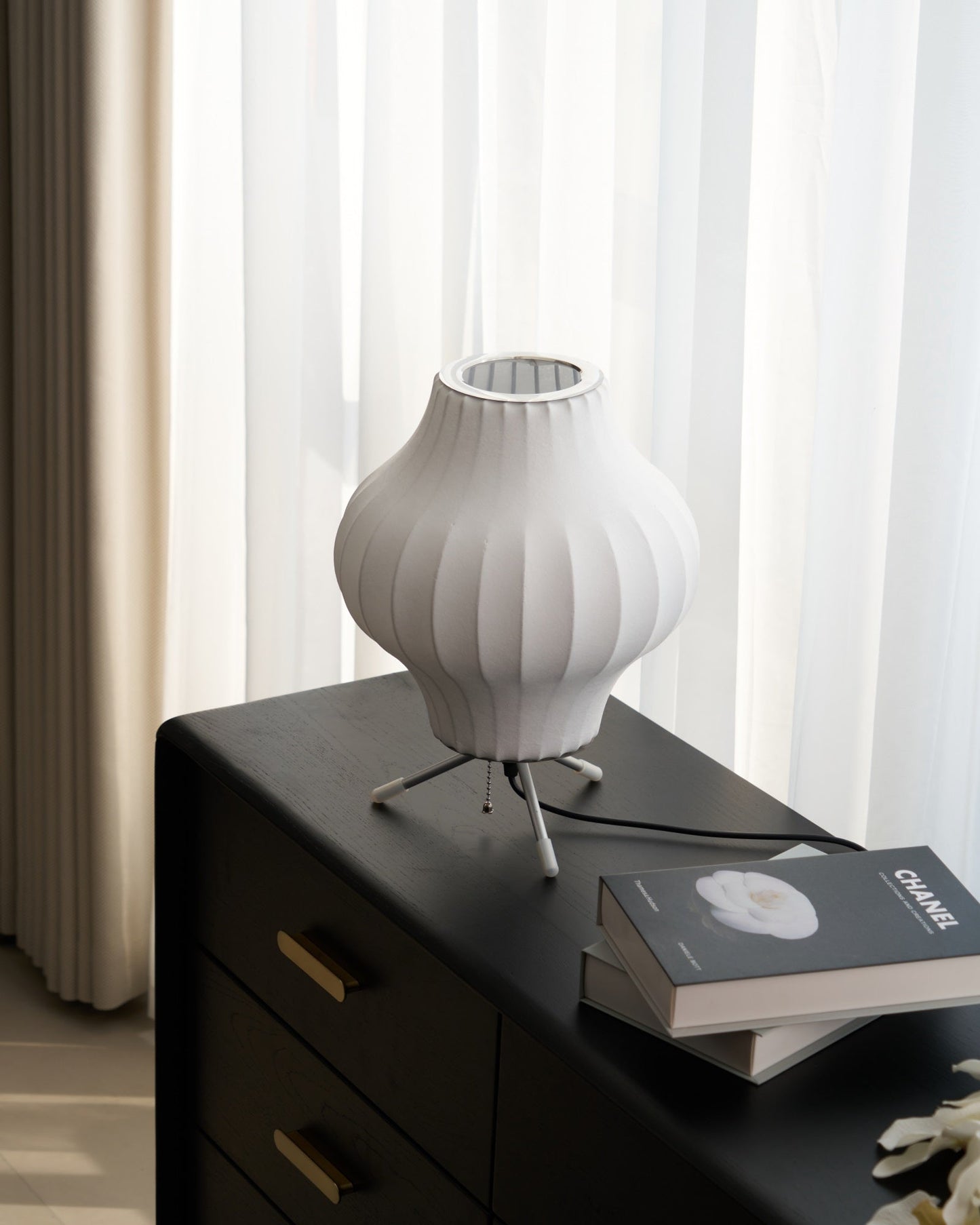 Nelson Tripod Table Lamp | Chrome & White | 4 Sizes Available