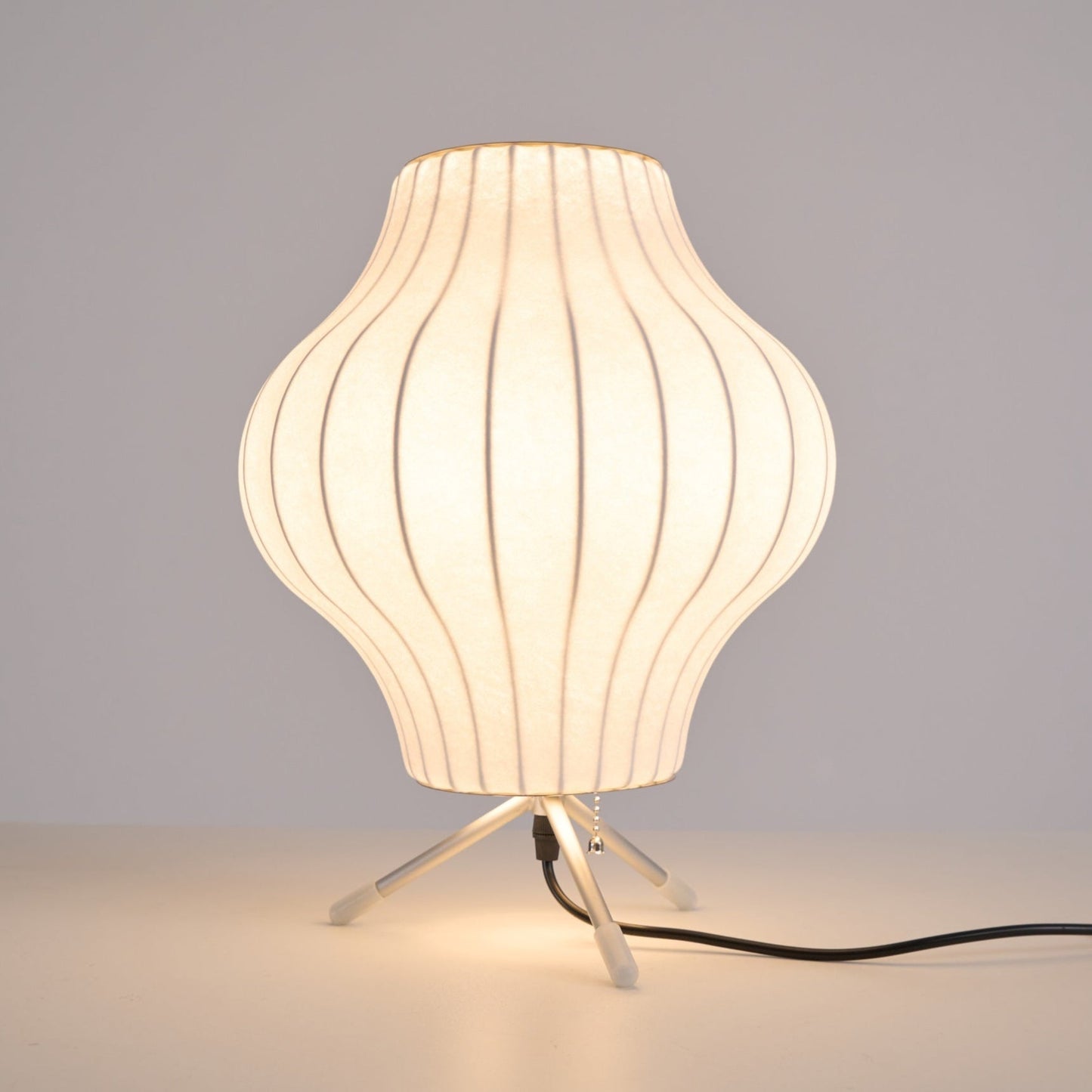Nelson Tripod Table Lamp | Chrome & White | 4 Sizes Available