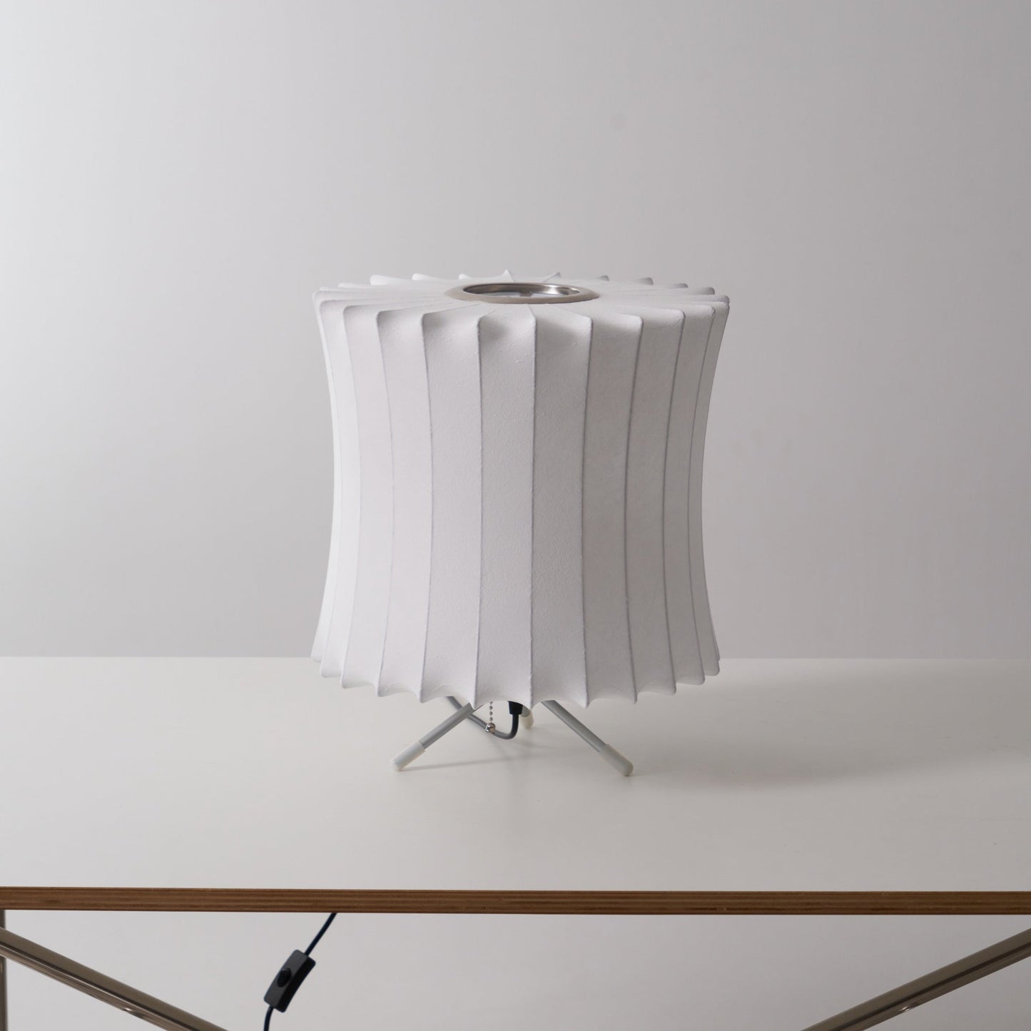 Nelson Tripod Table Lamp | Chrome & White | 4 Sizes Available