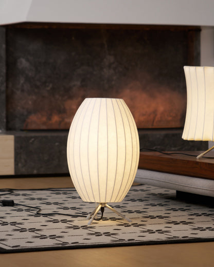 Nelson Tripod Table Lamp | Chrome & White | 4 Sizes Available