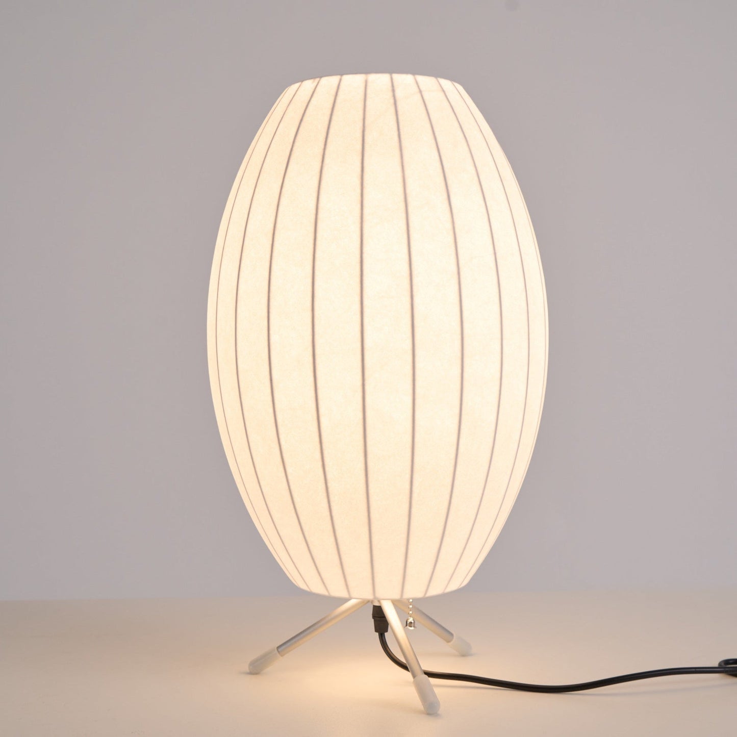 Nelson Tripod Table Lamp | Chrome & White | 4 Sizes Available
