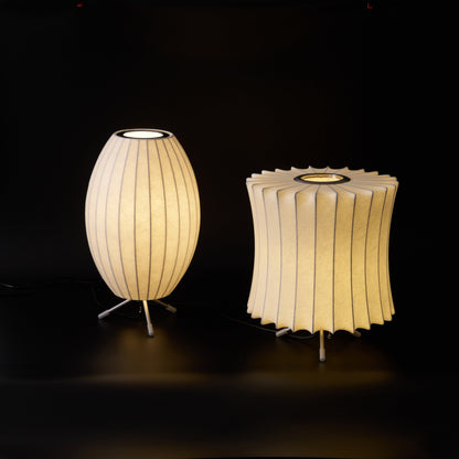 Nelson Tripod Table Lamp | Chrome & White | 4 Sizes Available