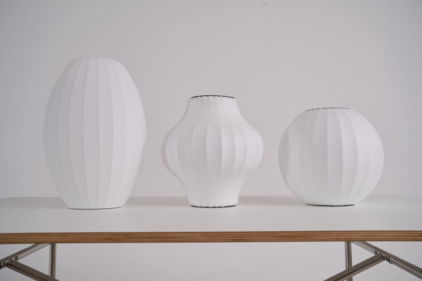 Nelson Tripod Table Lamp | Chrome & White | 4 Sizes Available