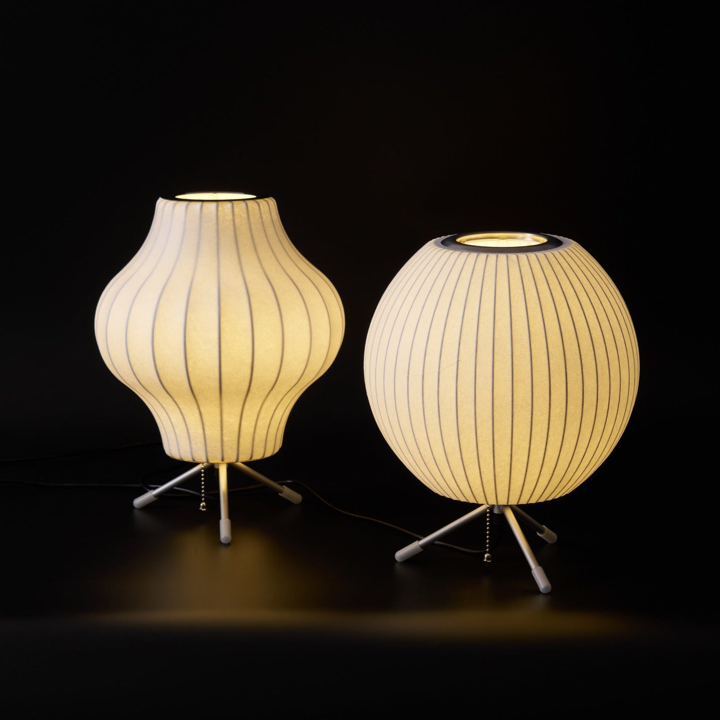 Nelson Tripod Table Lamp | Chrome & White | 4 Sizes Available