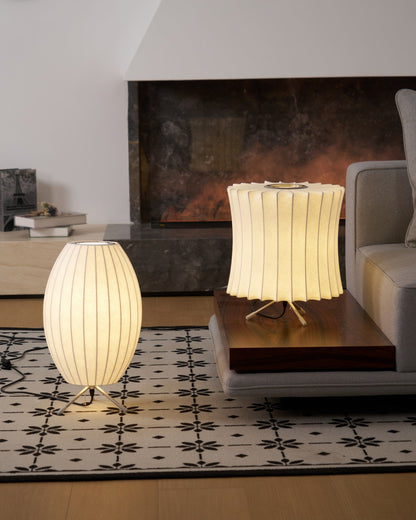 Nelson Tripod Table Lamp | Chrome & White | 4 Sizes Available