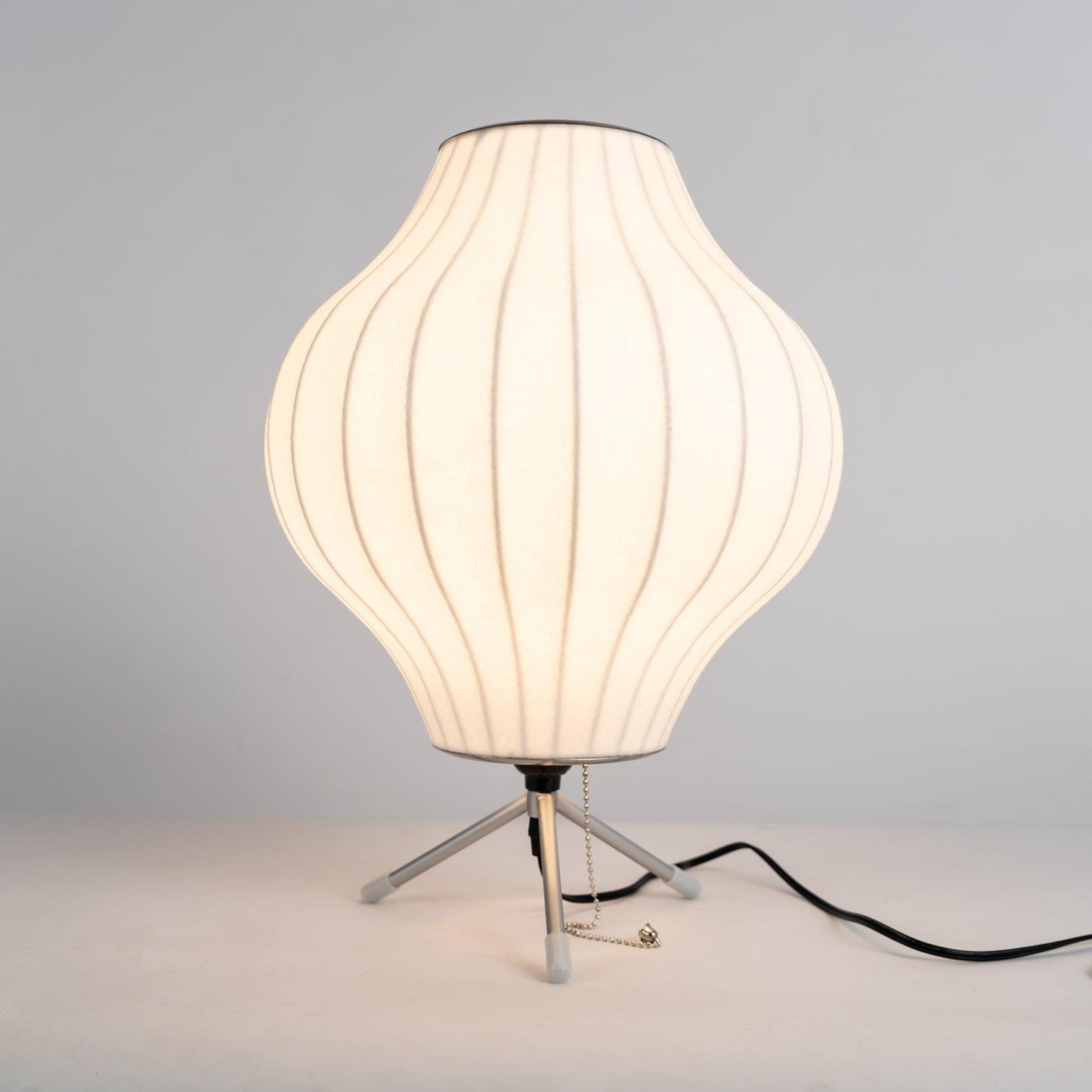 Nelson Tripod Table Lamp | Chrome & White | 4 Sizes Available