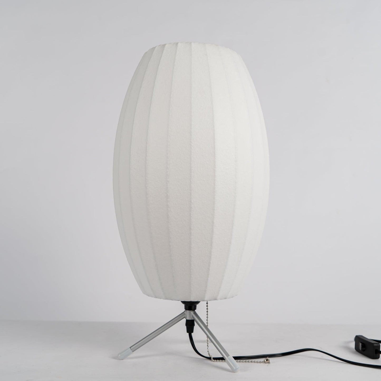 Nelson Tripod Table Lamp | Chrome & White | 4 Sizes Available