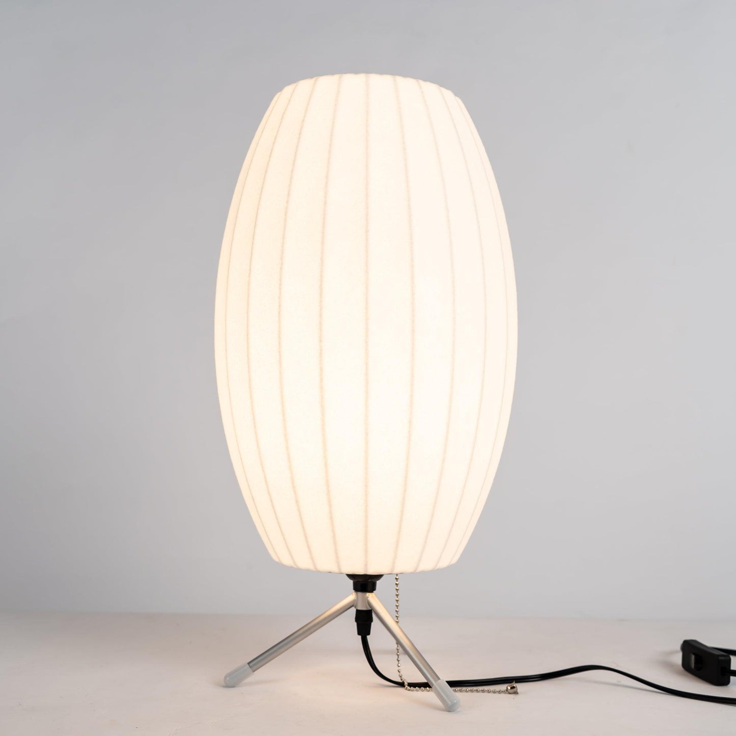 Nelson Tripod Table Lamp | Chrome & White | 4 Sizes Available