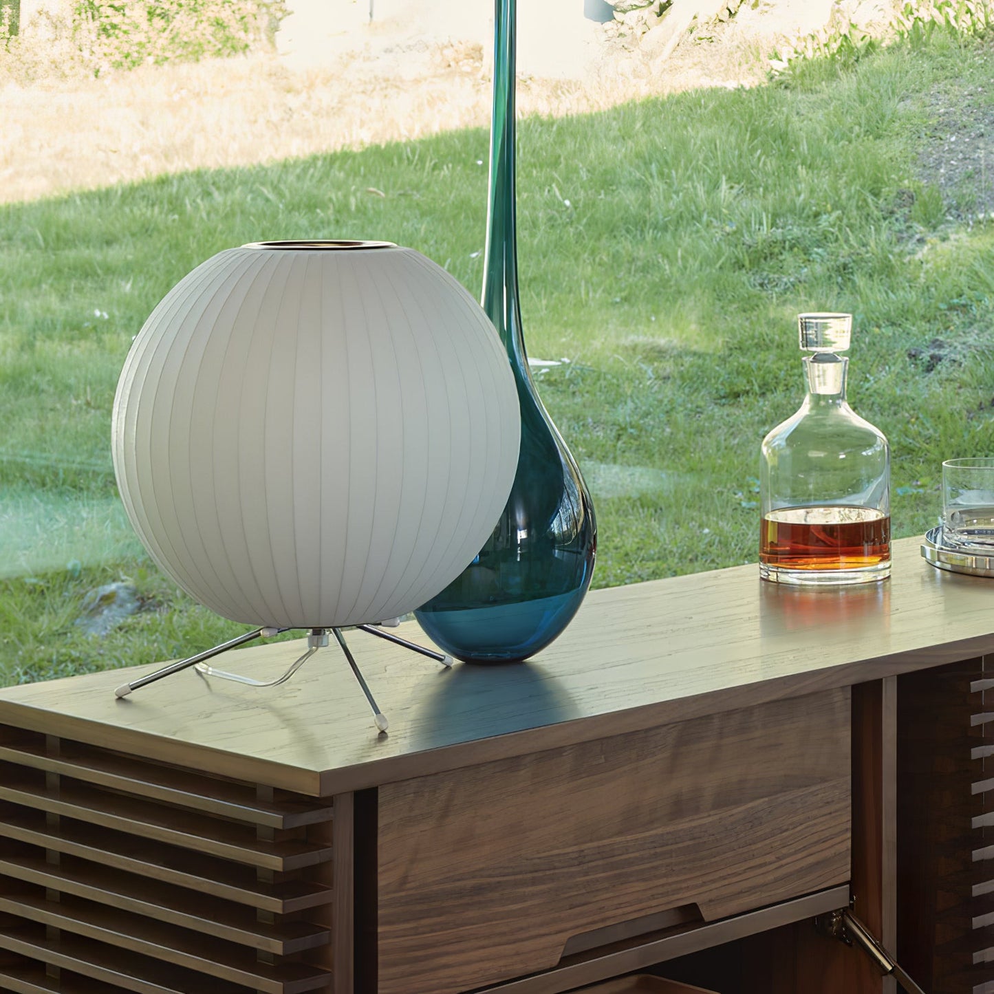 Nelson Tripod Table Lamp | Chrome & White | 4 Sizes Available