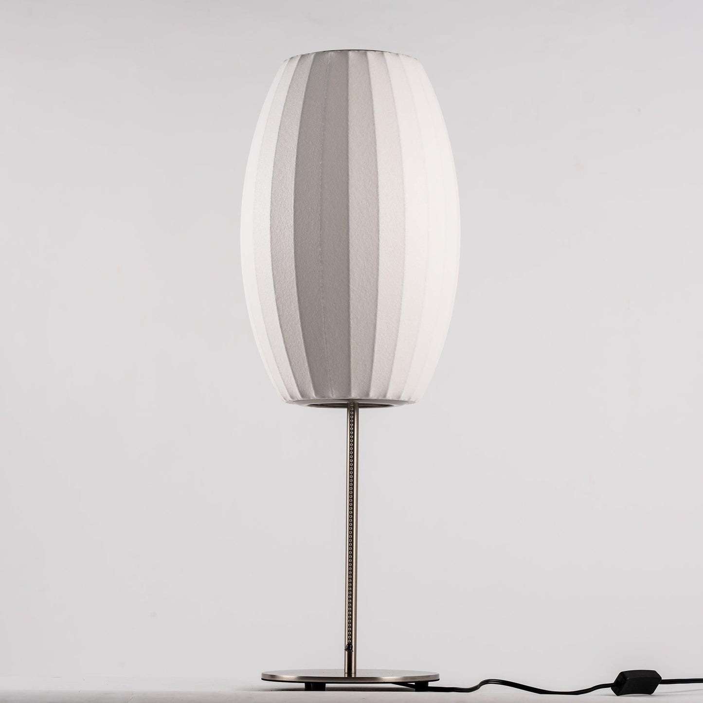 Nelson Table Lamp | Chrome Steel Base & White Shade | Vintage Design