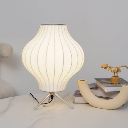 Nelson Tripod Table Lamp | Chrome & White | 4 Sizes Available