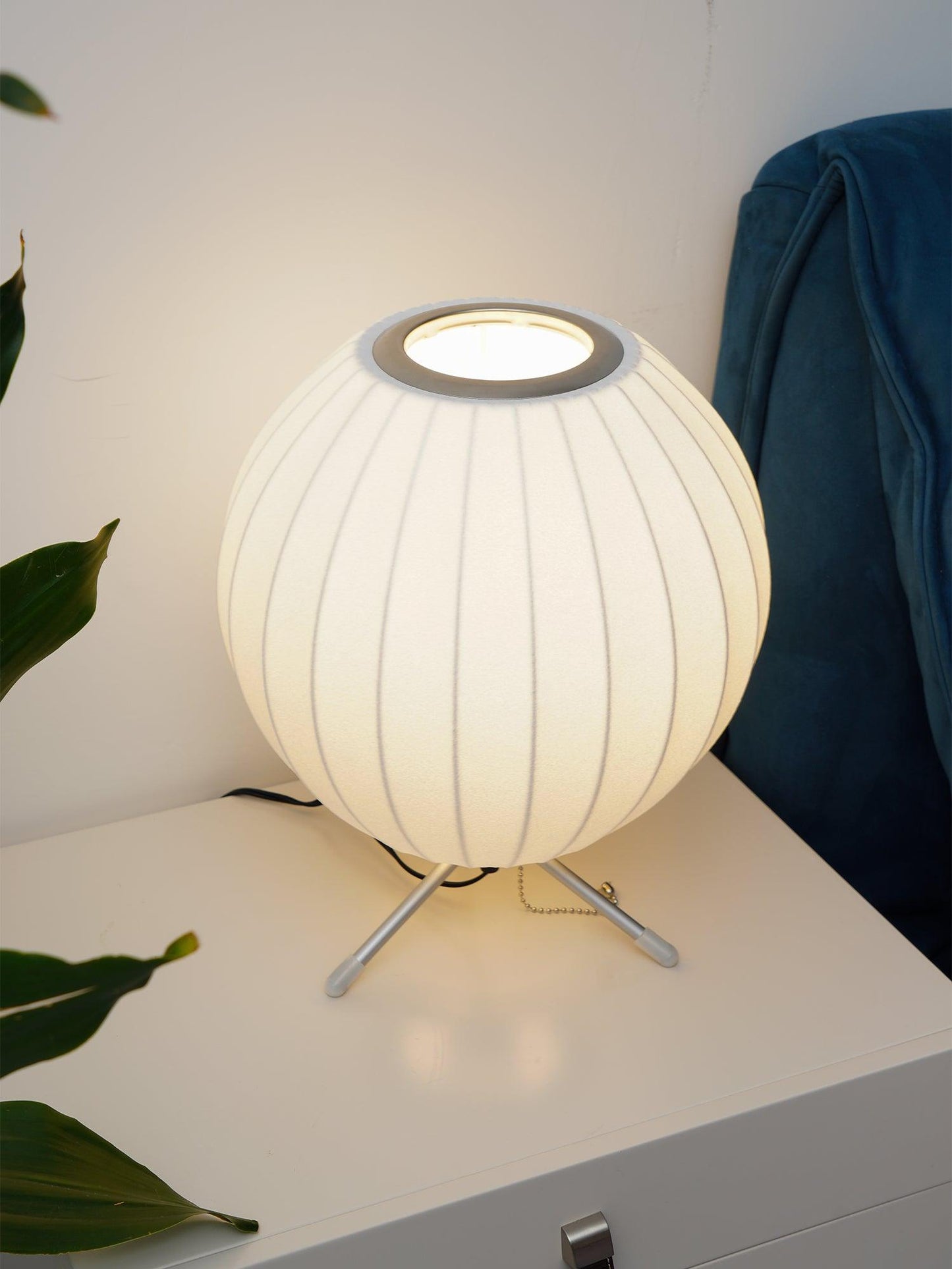 Nelson Tripod Table Lamp | Chrome & White | 4 Sizes Available