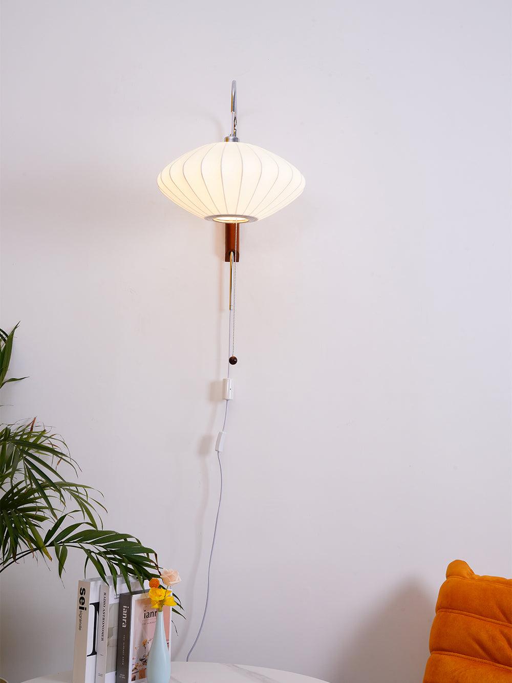 Nelson Wall Sconce | White Polymer & Walnut | Midcentury Design