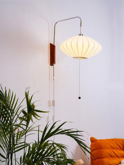 Nelson Wall Sconce | White Polymer & Walnut | Midcentury Design