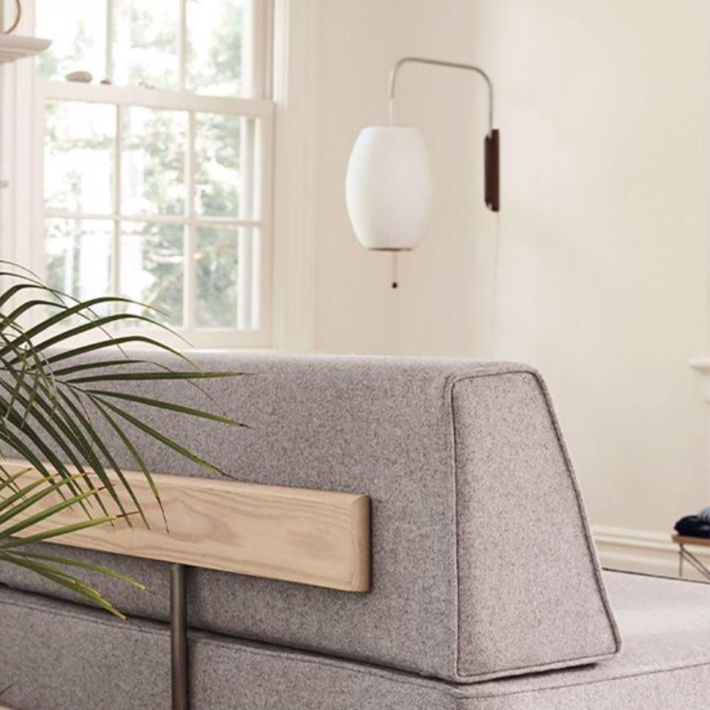 Nelson Wall Sconce | White Polymer & Walnut | Midcentury Design