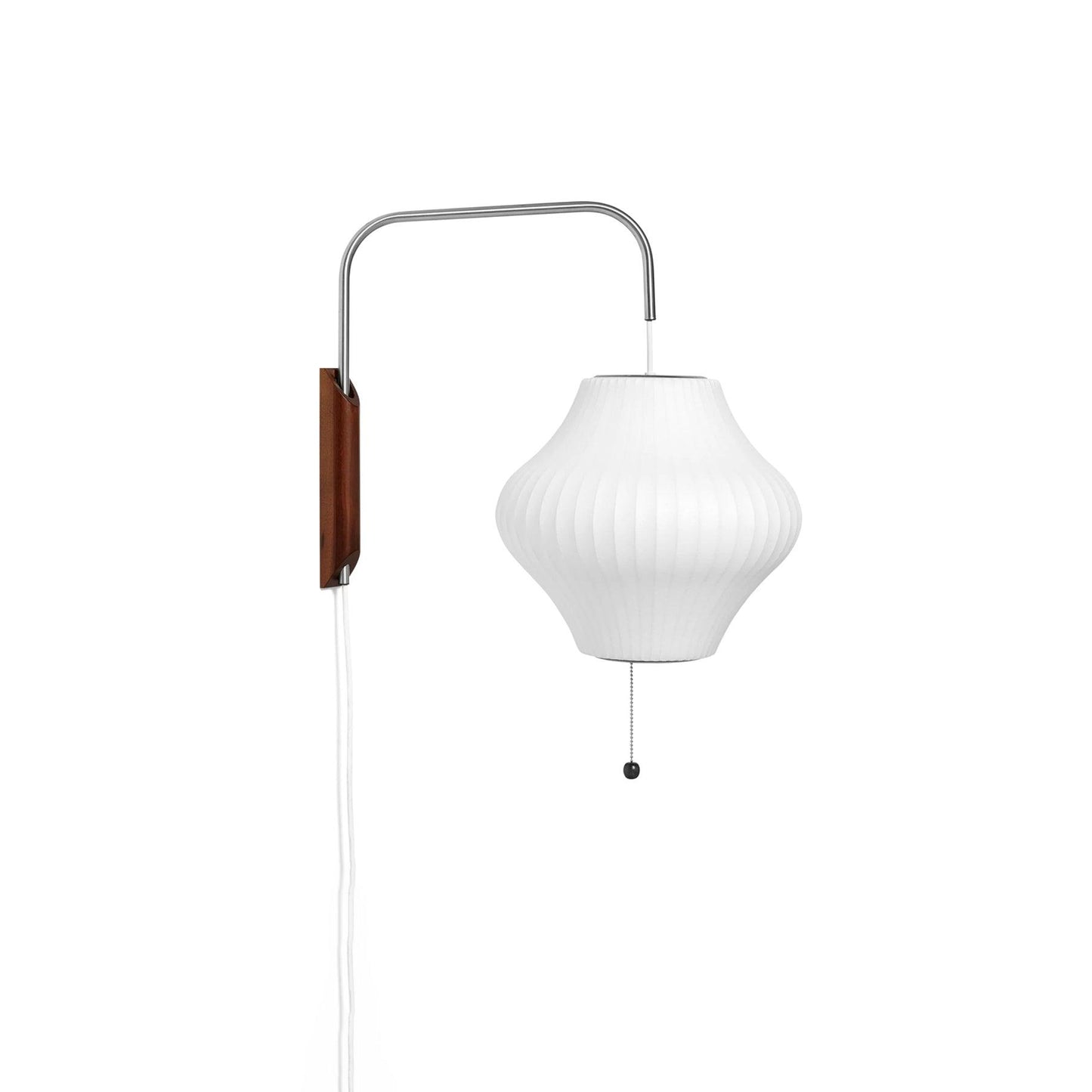 Nelson Wall Sconce | White Polymer & Walnut | Midcentury Design