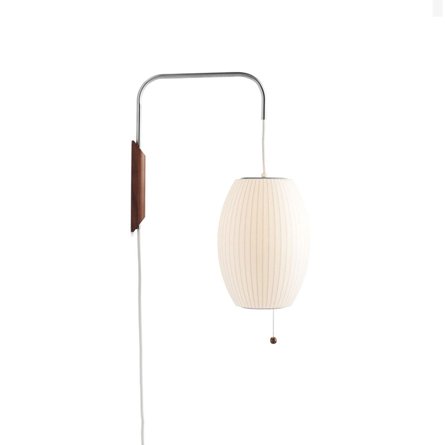Nelson Wall Sconce | White Polymer & Walnut | Midcentury Design