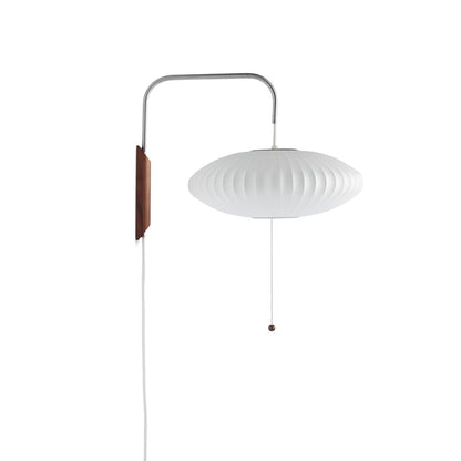 Nelson Wall Sconce | White Polymer & Walnut | Midcentury Design