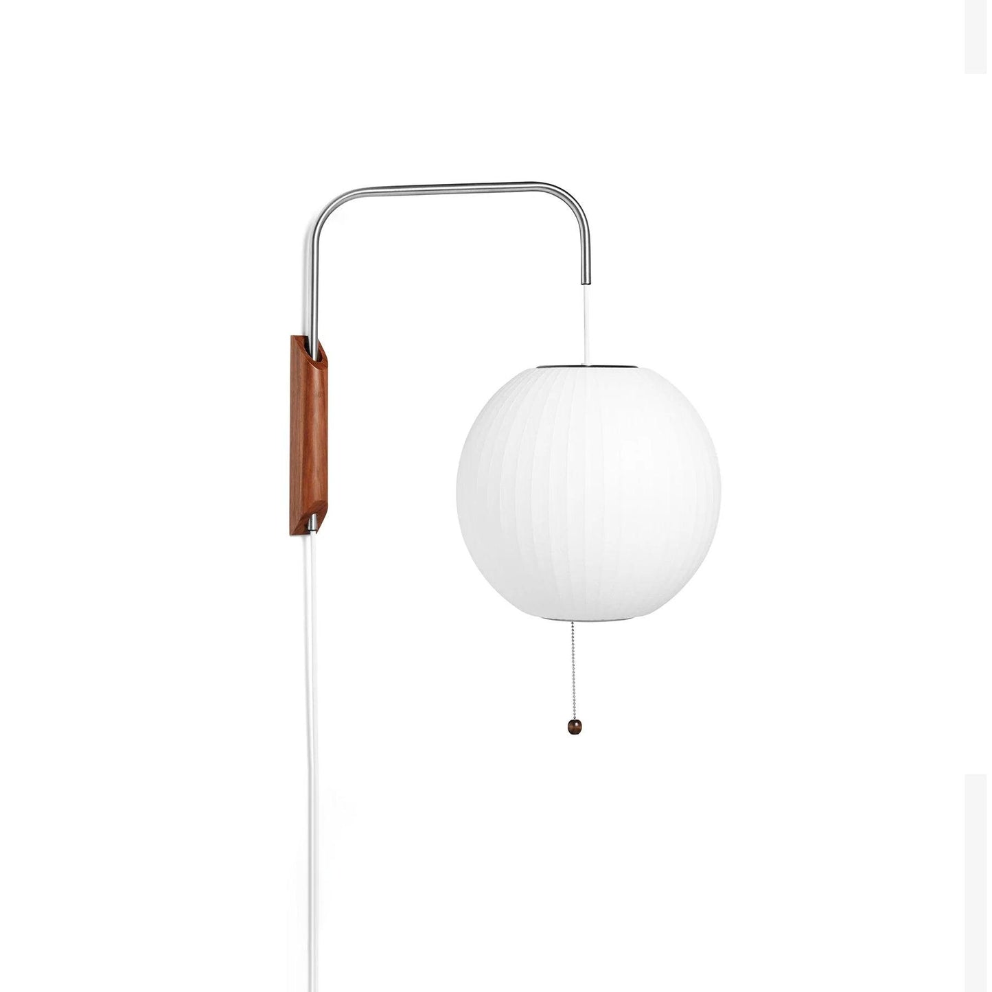 Nelson Wall Sconce | White Polymer & Walnut | Midcentury Design