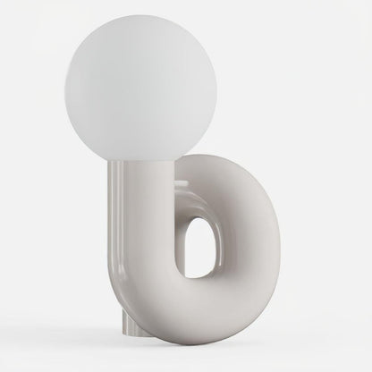 N Shape Table Lamp | Resin & Glass | Pink, Blue, White, Dark Red
