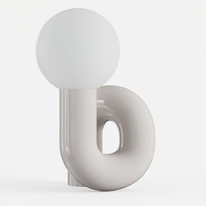 N Shape Table Lamp | Resin & Glass | Pink, Blue, White, Dark Red