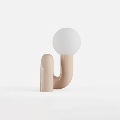 N Shape Table Lamp | Resin & Glass | Pink, Blue, White, Dark Red