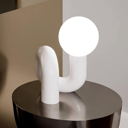 N Shape Table Lamp | Resin & Glass | Pink, Blue, White, Dark Red