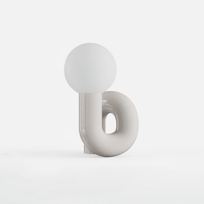 N Shape Table Lamp | Resin & Glass | Pink, Blue, White, Dark Red