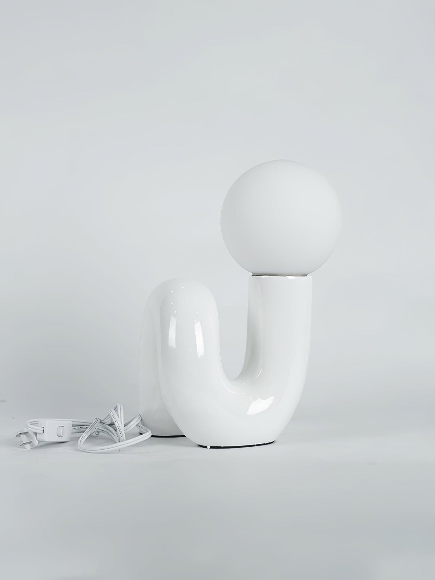 N Shape Table Lamp | Resin & Glass | Pink, Blue, White, Dark Red