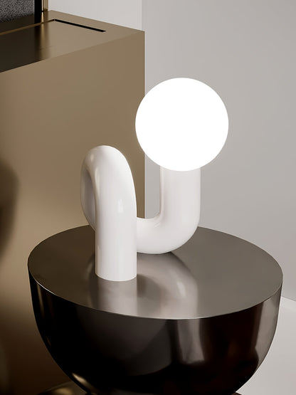N Shape Table Lamp | Resin & Glass | Pink, Blue, White, Dark Red