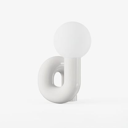 N Shape Table Lamp | Resin & Glass | Pink, Blue, White, Dark Red