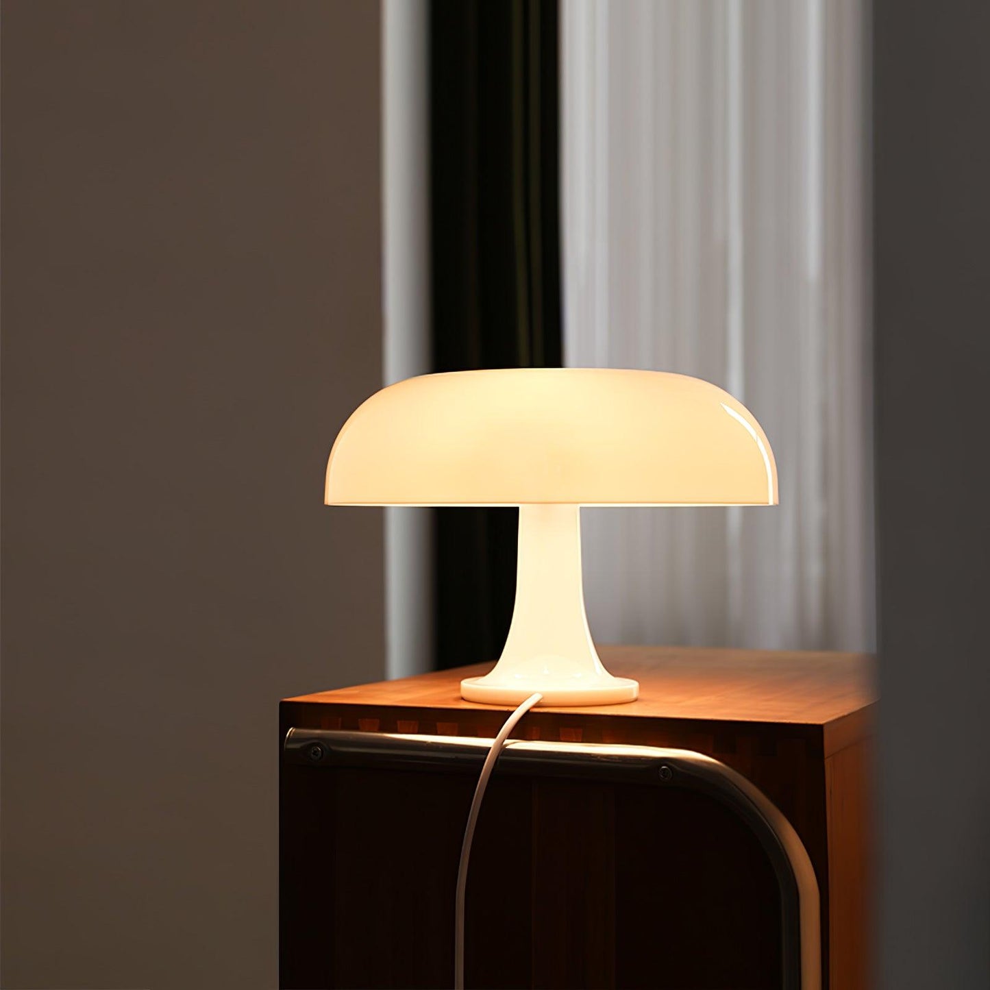 Mushroom Table Lamp | ABS Thermoplastic | Orange & White