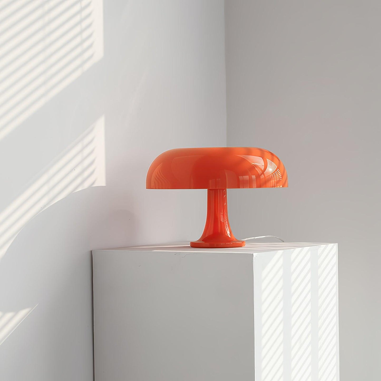 Mushroom Table Lamp | ABS Thermoplastic | Orange & White