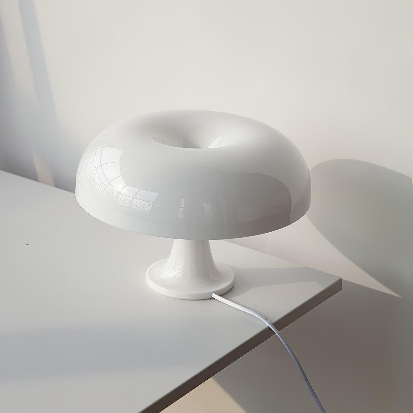 Mushroom Table Lamp | ABS Thermoplastic | Orange & White