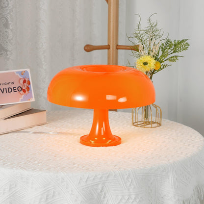 Mushroom Table Lamp | ABS Thermoplastic | Orange & White