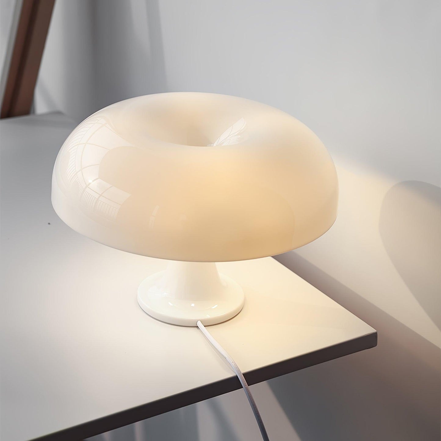 Mushroom Table Lamp | ABS Thermoplastic | Orange & White