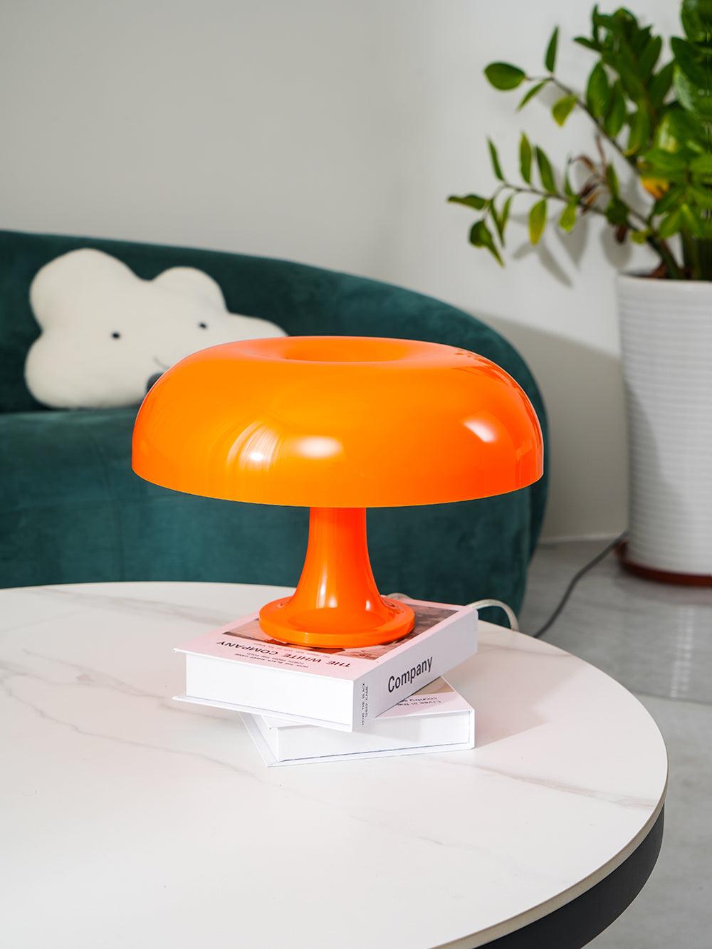 Mushroom Table Lamp | ABS Thermoplastic | Orange & White