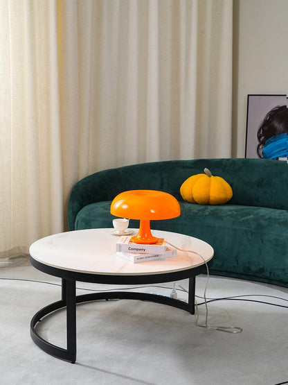 Mushroom Table Lamp | ABS Thermoplastic | Orange & White