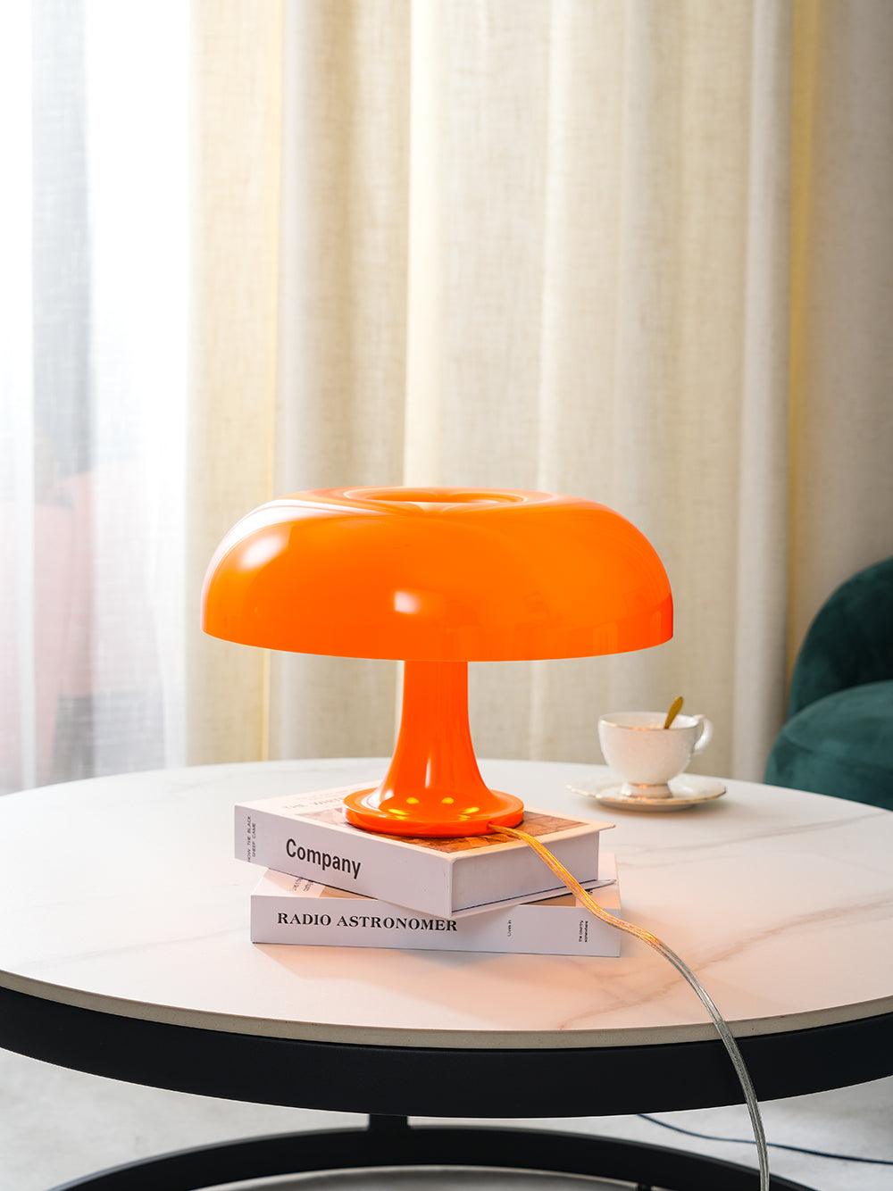 Mushroom Table Lamp | ABS Thermoplastic | Orange & White