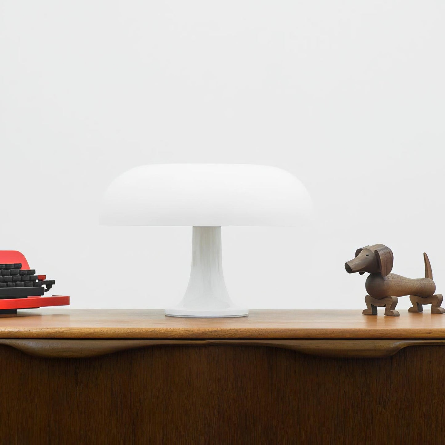 Mushroom Table Lamp | ABS Thermoplastic | Orange & White
