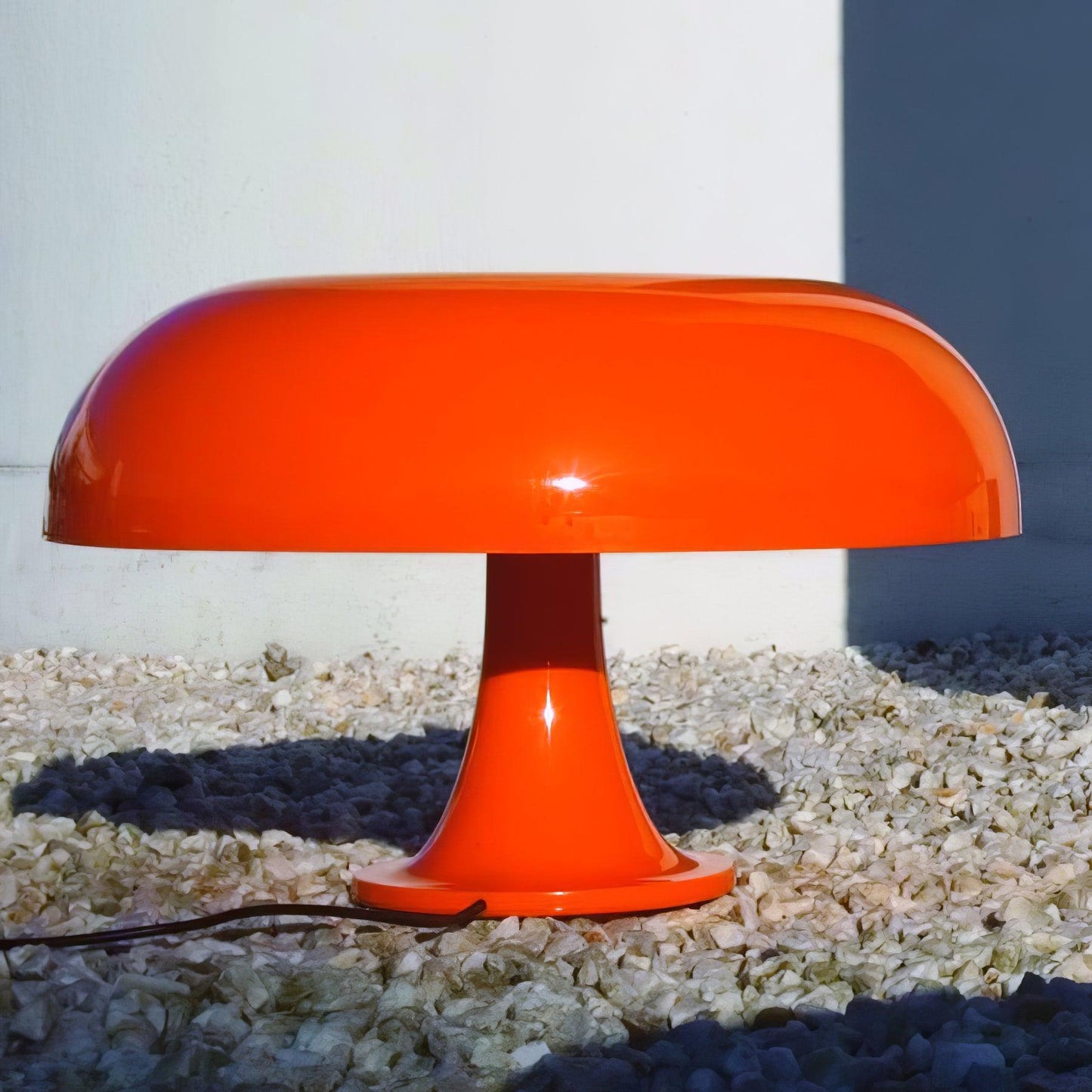 Mushroom Table Lamp | ABS Thermoplastic | Orange & White