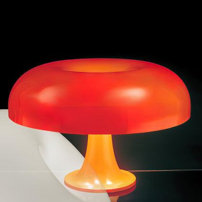 Mushroom Table Lamp | ABS Thermoplastic | Orange & White