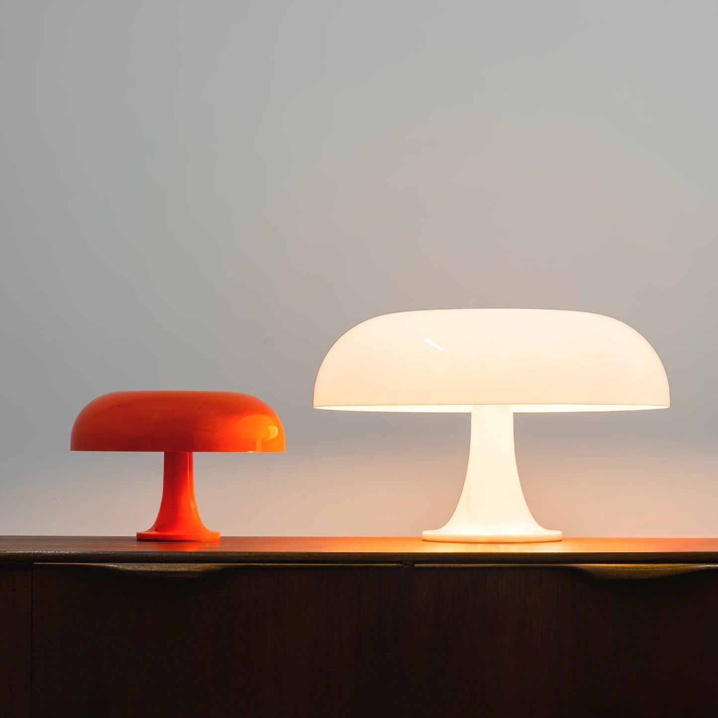 Mushroom Table Lamp | ABS Thermoplastic | Orange & White