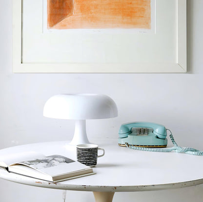 Mushroom Table Lamp | ABS Thermoplastic | Orange & White