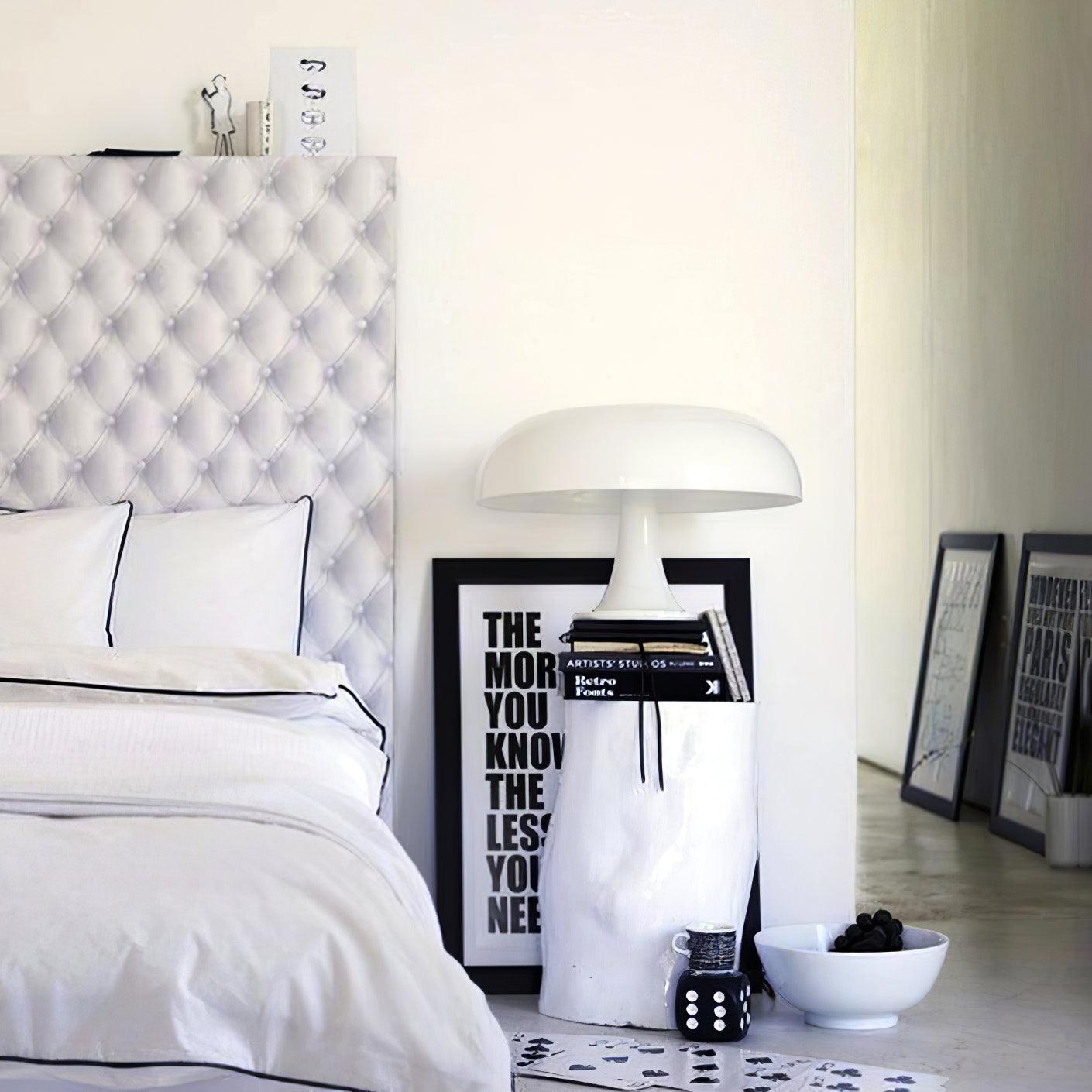 Mushroom Table Lamp | ABS Thermoplastic | Orange & White