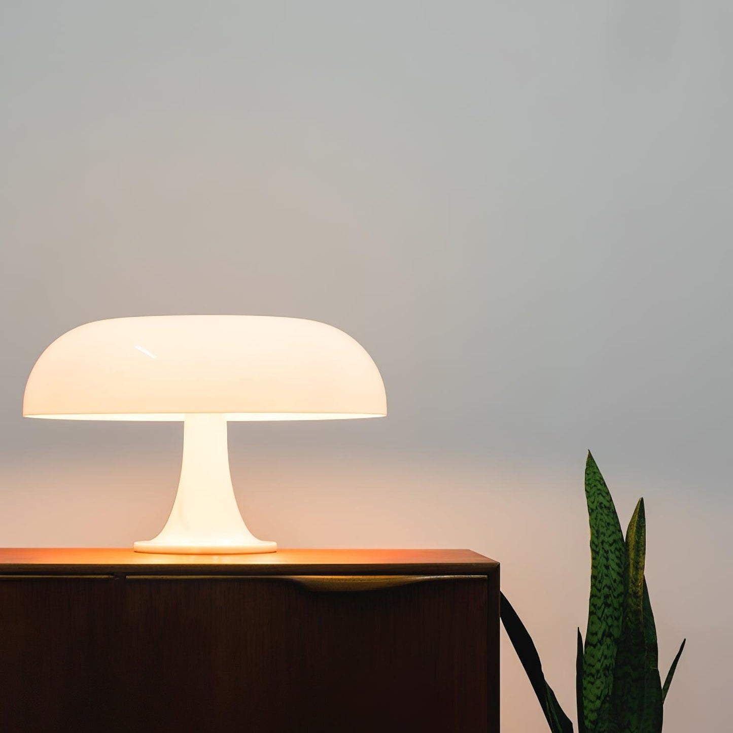 Mushroom Table Lamp | ABS Thermoplastic | Orange & White