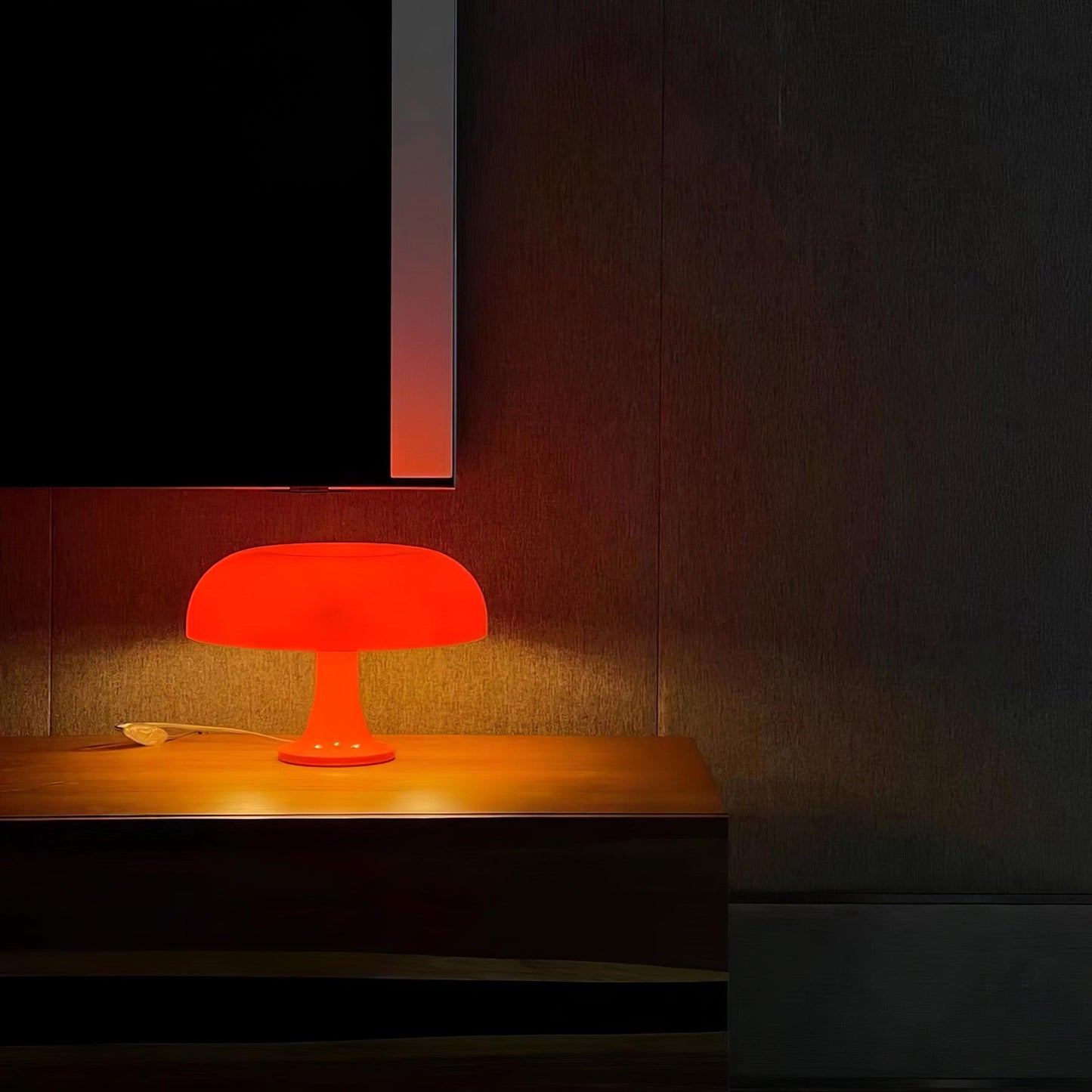 Mushroom Table Lamp | ABS Thermoplastic | Orange & White