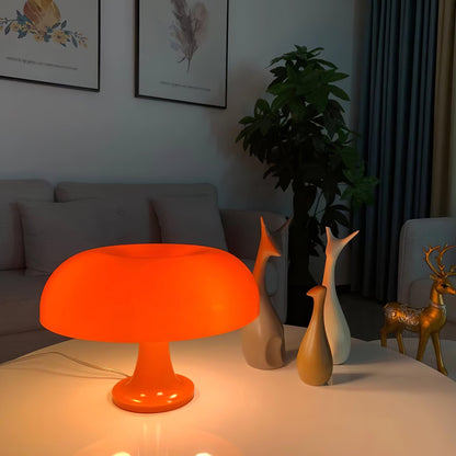 Mushroom Table Lamp | ABS Thermoplastic | Orange & White